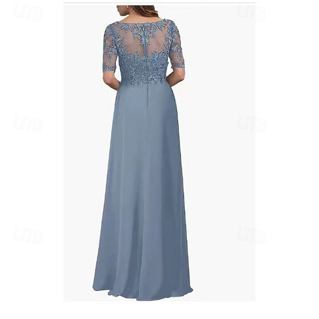 Neck of Bride the V A-Line Dress Simple Elegant Mother