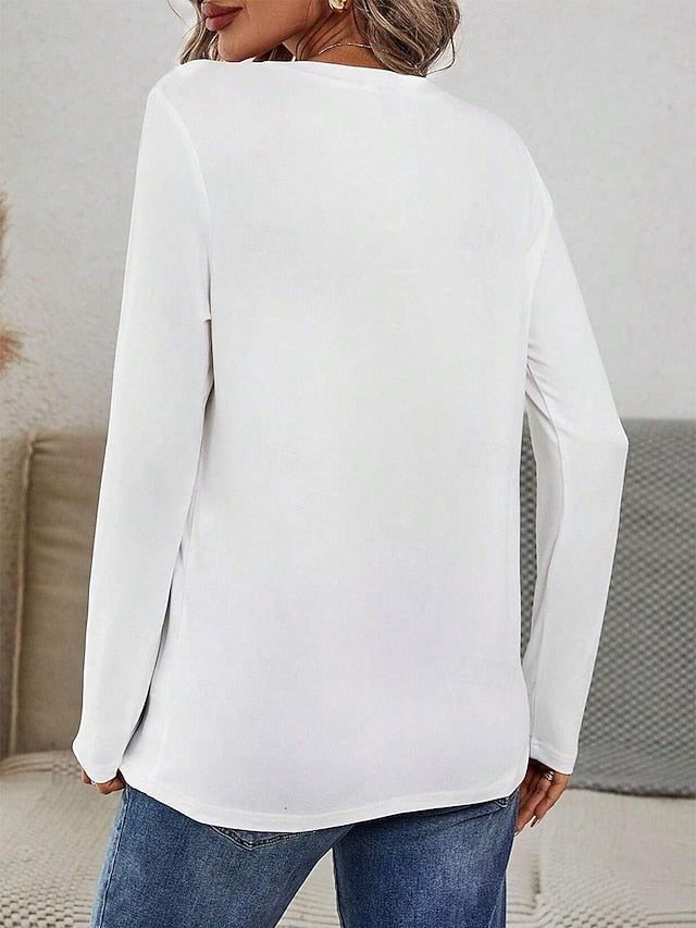 Women's T Shirt Print Dandelion Basic Casual Long Sleeve