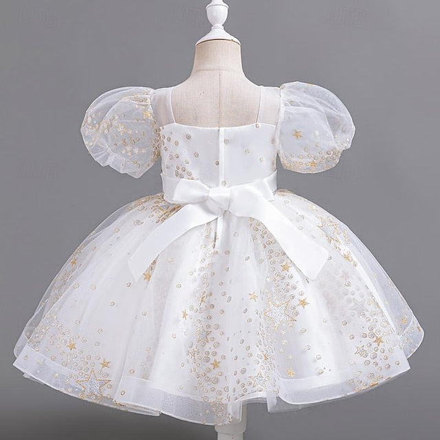 Girl Girls' Dress Sequin Floral Party Flower Kids
