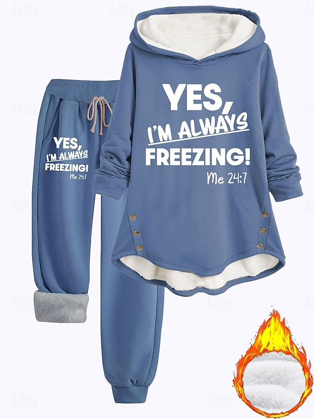 Women's 2 Pieces Loungewear Set Hoodie and Joggers Casual