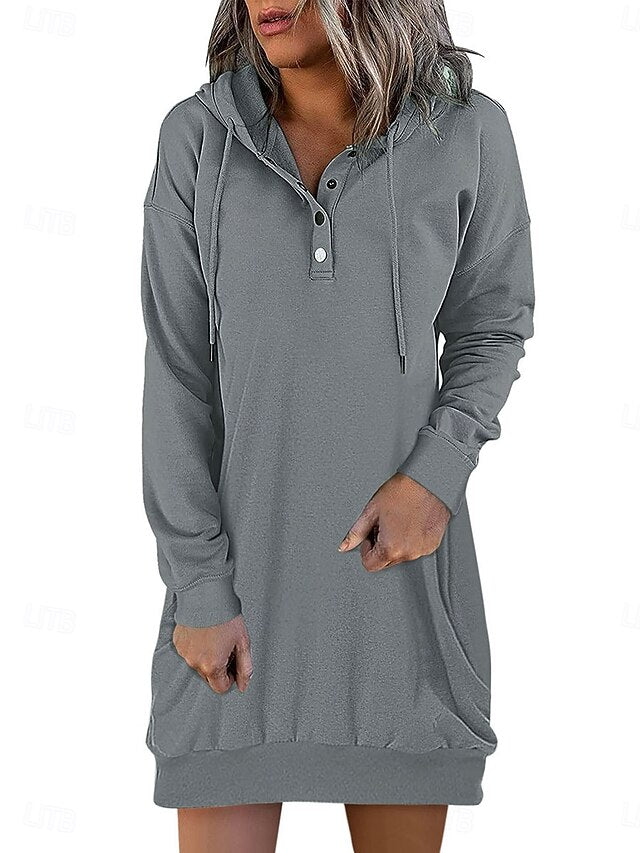 Women's Hoodie Dress Mini Dress Shift Dress Casual Daily