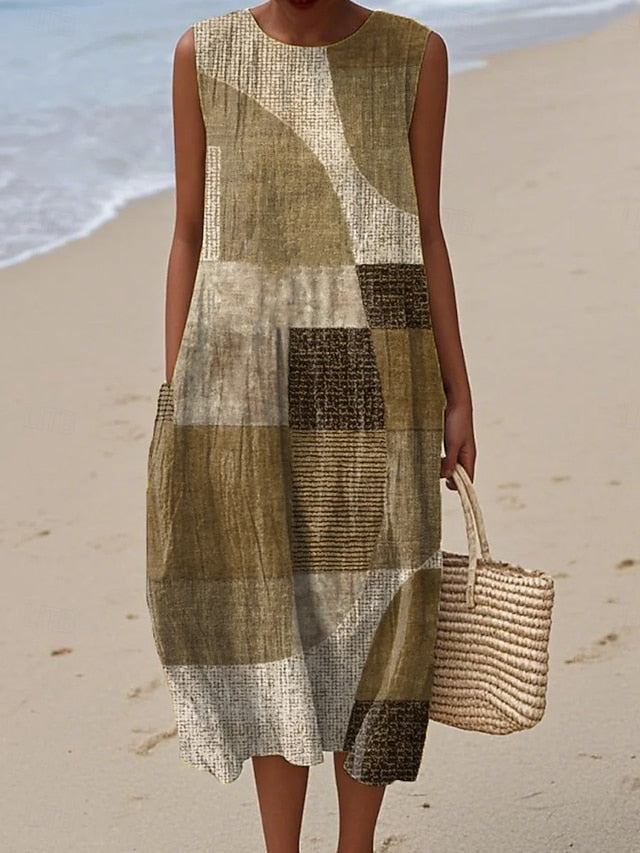 Women's Midi Dress Sundress Shift Dress A Line Dress
