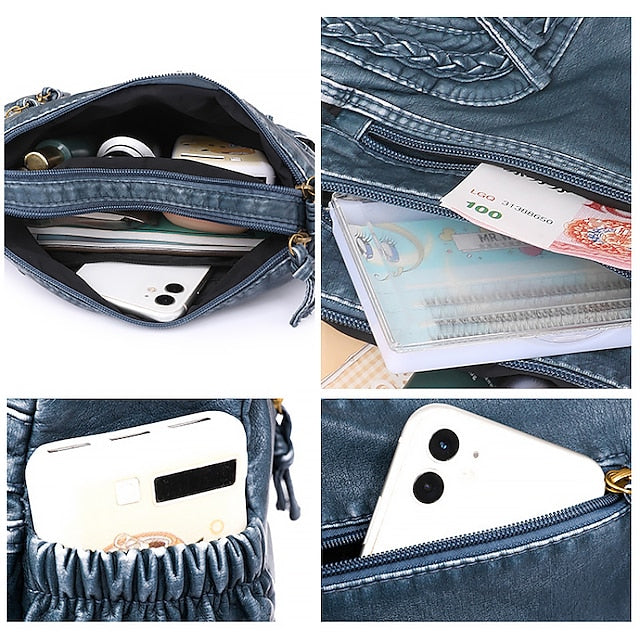 Sac bandoulière en similicuir marron vintage pour femme – Boho