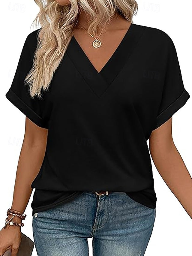 Women's T Shirt Tee Top Plain Fashion Stylish Classic Short
