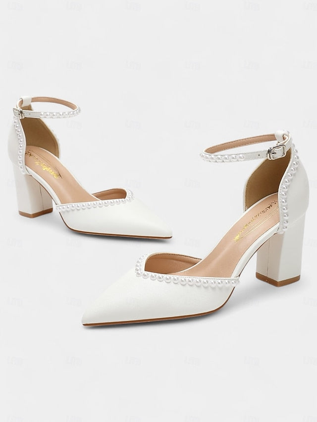 Wedding Women's Heels Elegant Pearl-Embellished