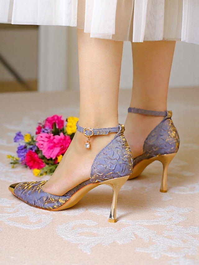 with Beige Women's Pointed Toe Gold Heels Satin and Accents