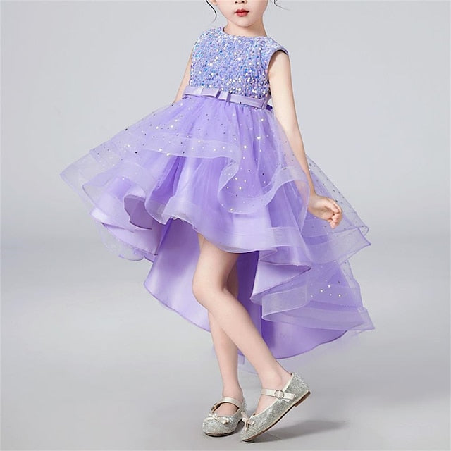 Kids Dress Girls' Solid Sleeveless Color Party