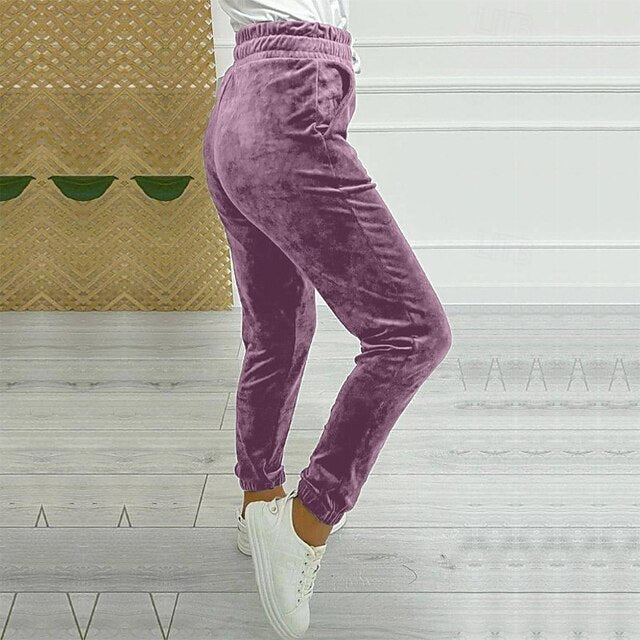 Women's Corduroy Pants Slacks Straight Streetwear Casual