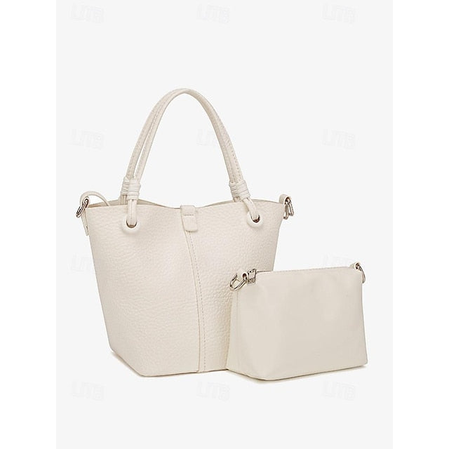 Damen Beutel Stilvolle Tasche Bucket Passend zu – Leder