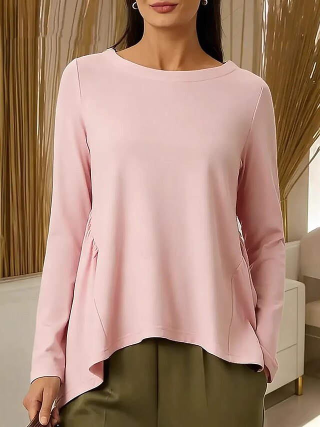 Women's T Shirt Tee Solid Color Graphic Plain Elegant