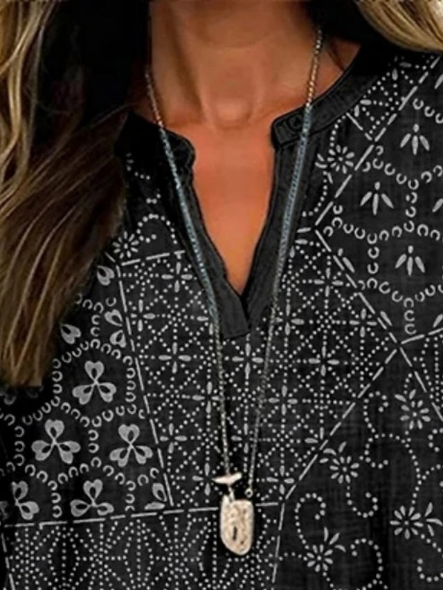 Women's Shirt Buttons Print Floral Vintage Daily Casual