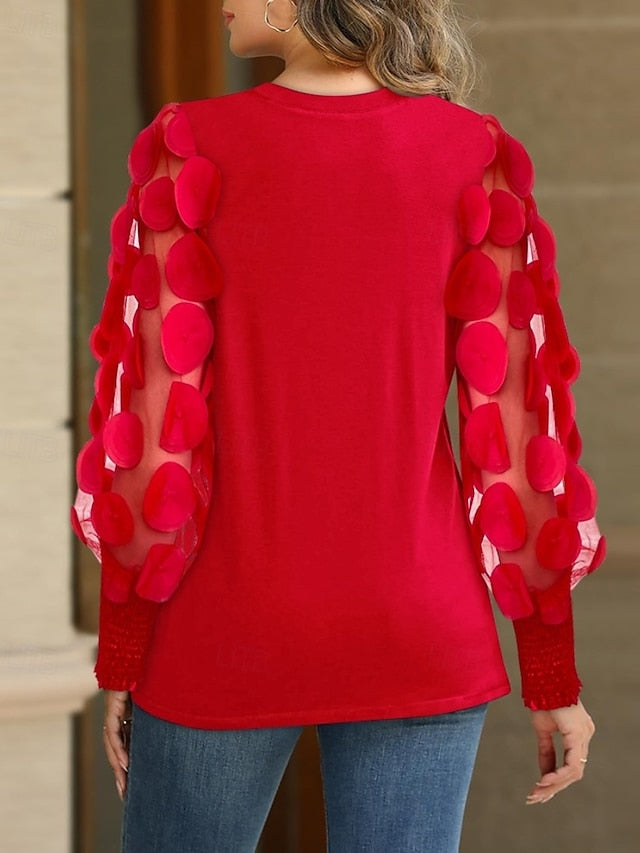 Women's Blouse Lace Print Lace Flower / Plants Elegant