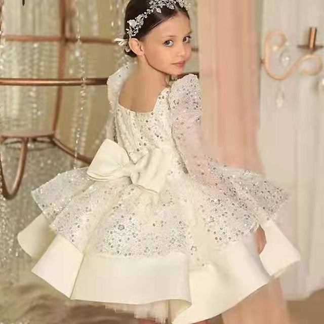 Dress Girl Sequin Party Long Girls' Kids Flower