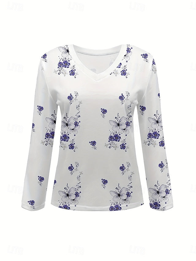 Easter Women's T Shirt Print Floral Graphic Plants Vintage