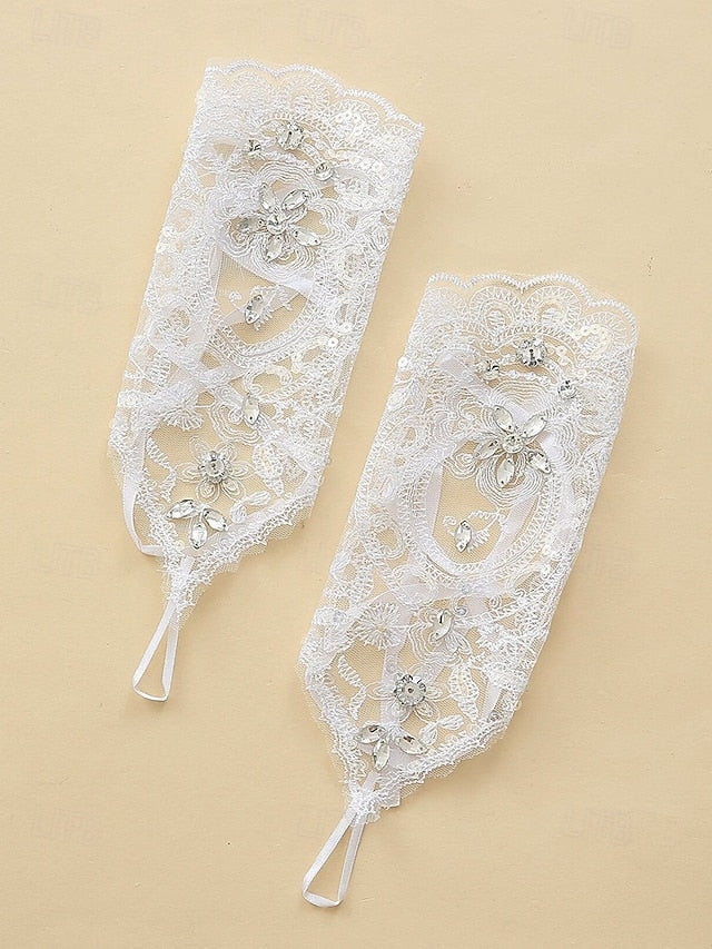 Lace Gloves – with Accessories Bridal Elegant Pearls Wedding