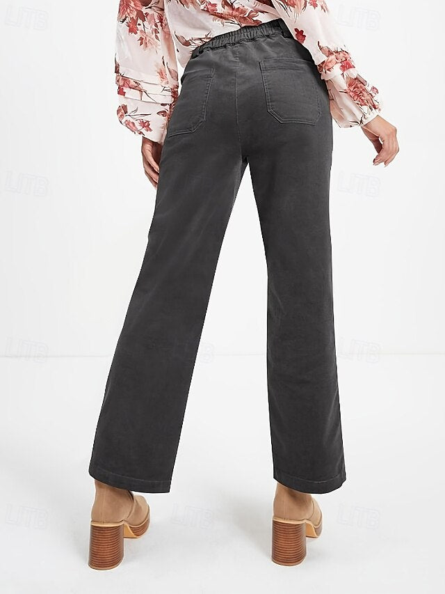 Women's Chinos Straight Casual Full Length Medium Waist