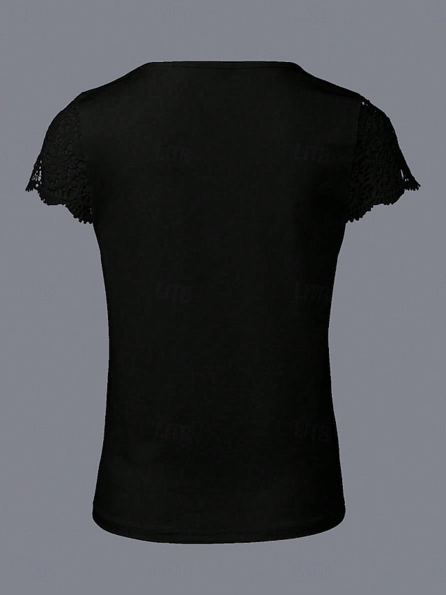 Women's Shirt Blouse Lace Tops Lace Plain Vintage Stylish