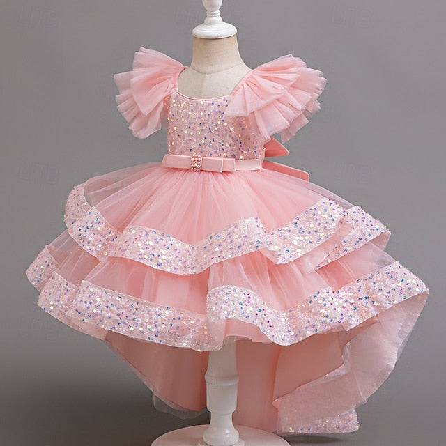 Party Dress Sleeveless Wedding Kids Sequin Girls' Special