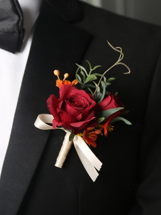 Elegant – Wedding and Wrist Artificial Corsage Boutonniere