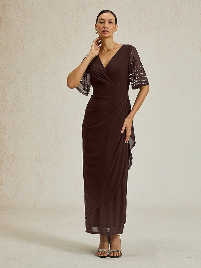 Women's Maxi Dress Sheath Dress Elegant Solid Color Short