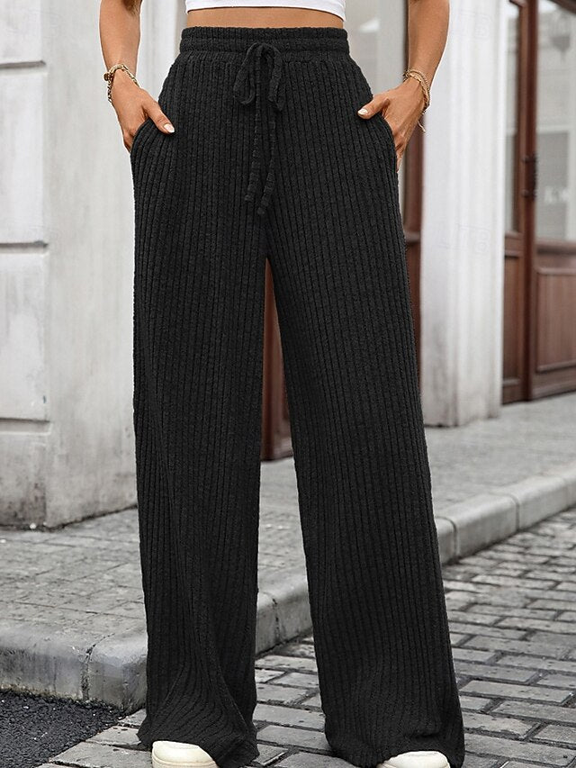 Women's Wide Leg Corduroy Pants Slacks Streetwear Casual