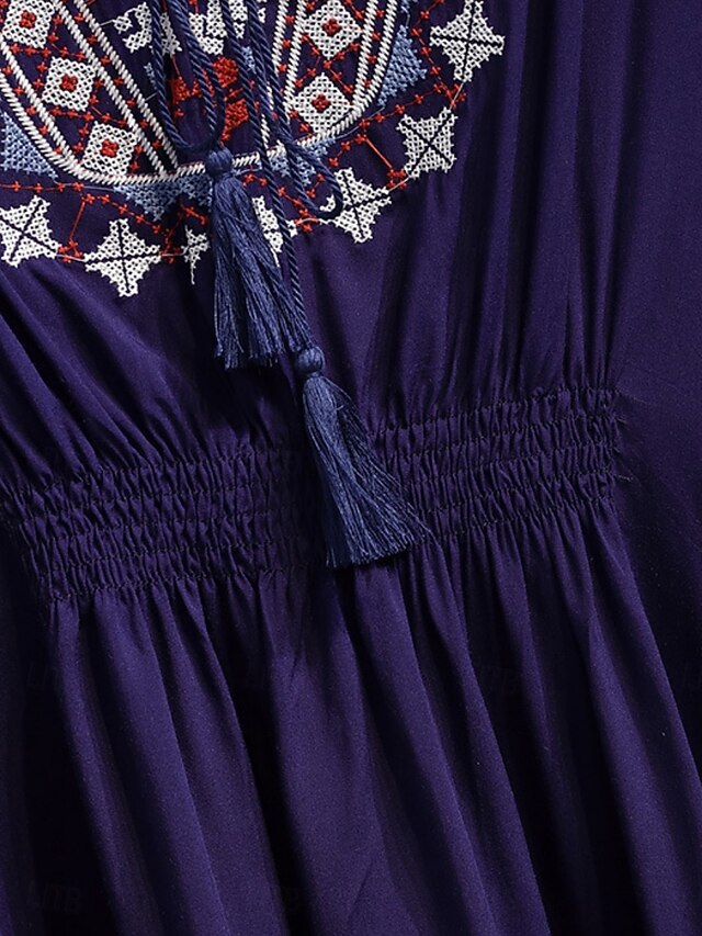 Women's Blouse Lace Embroidered Solid Color Bohemia