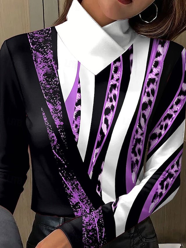 Women's T Shirt Graphic Leopard Geometric Elegant Vintage