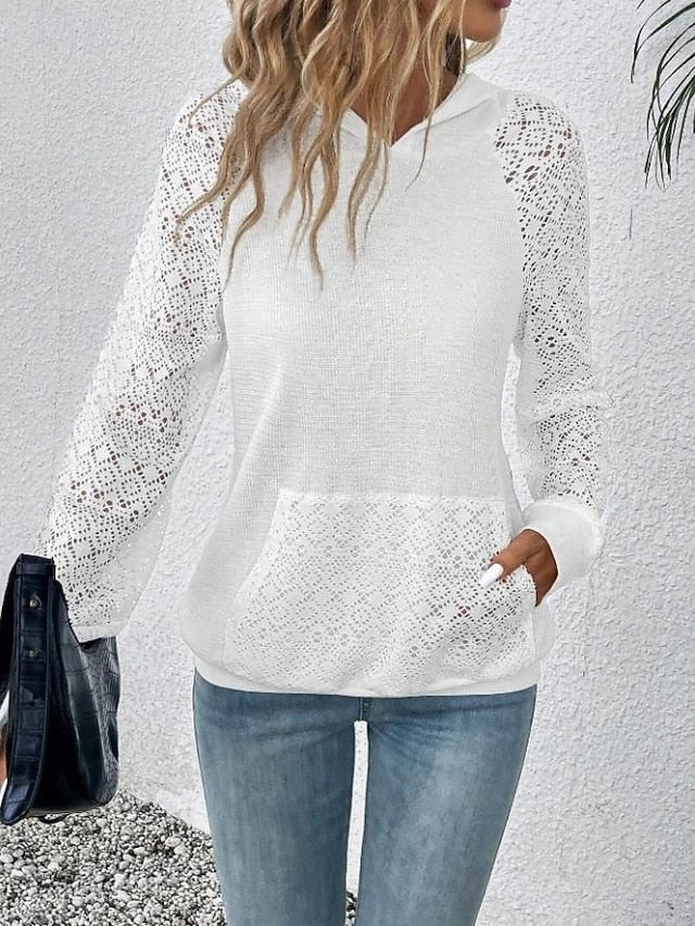 Women's Pullover Casual Plain Dailywear Sports Hooded