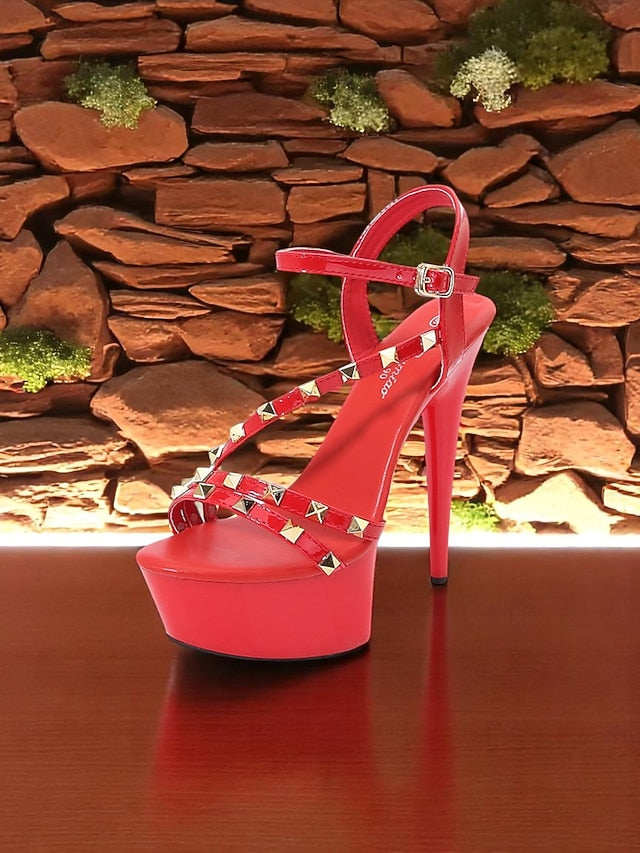 with Straps Women's Platform Heels Studded Stiletto
