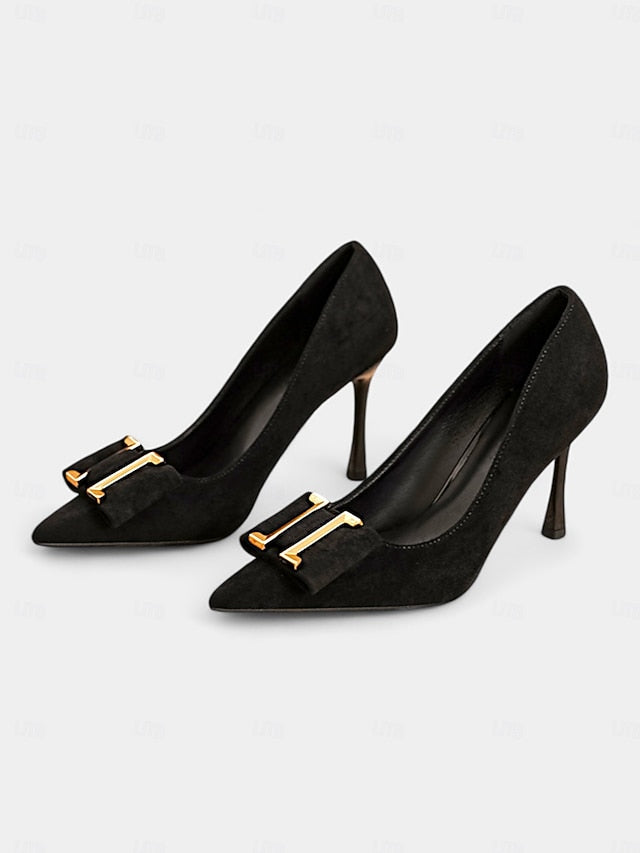 Heel Pointed Pumps Toe Elegant Teal Kitten Velvet Women's -