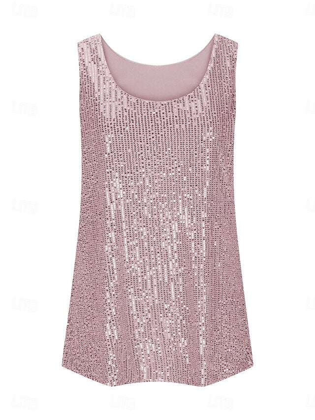 Women's Camisole Tank Top Sequins Solid Color Daily Casual