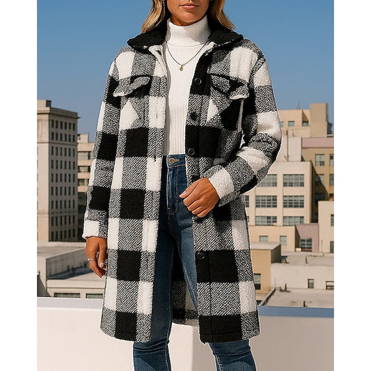 Christmas Women's Long Winter Coat Polar Fleece Jacket with