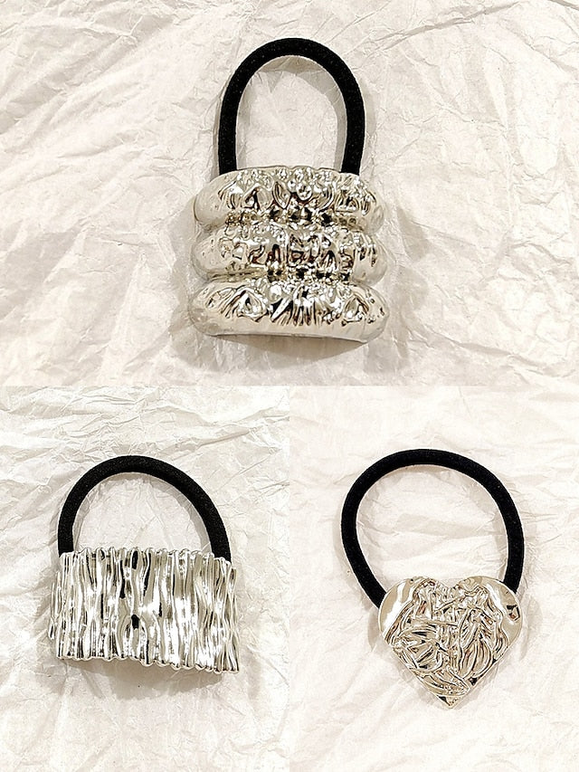 Women's Scrunchies Elastic Hair Gold Tone with - Band