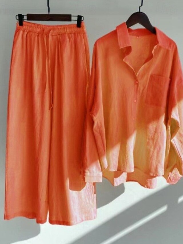 Women's Pants Sets Bolero Top Long Sleeve Shirt Collar