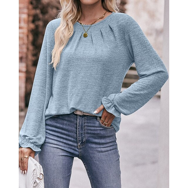Women's Pullover Shirt Casual Tops Long Sleeve Top