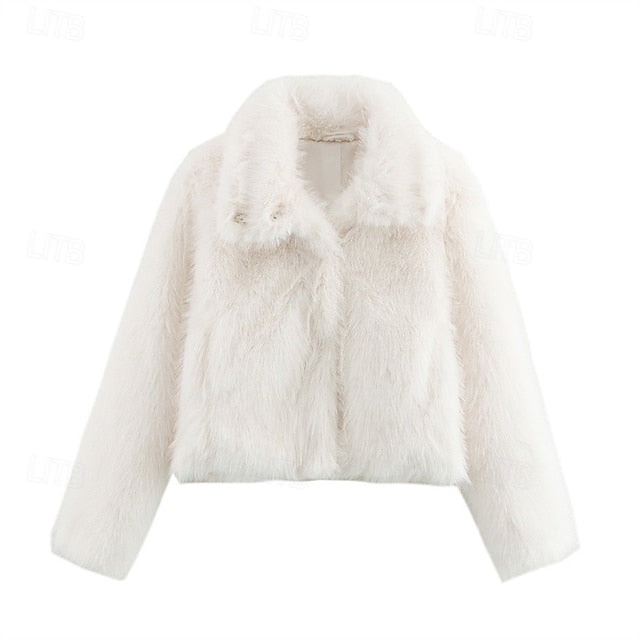 Furs Fur Buttons Faux Warm Women's Comfortable Coat