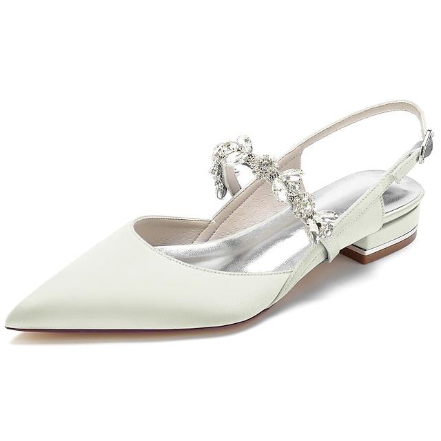 Wedding Bridal Shoes Women's Heel Flat Crystal