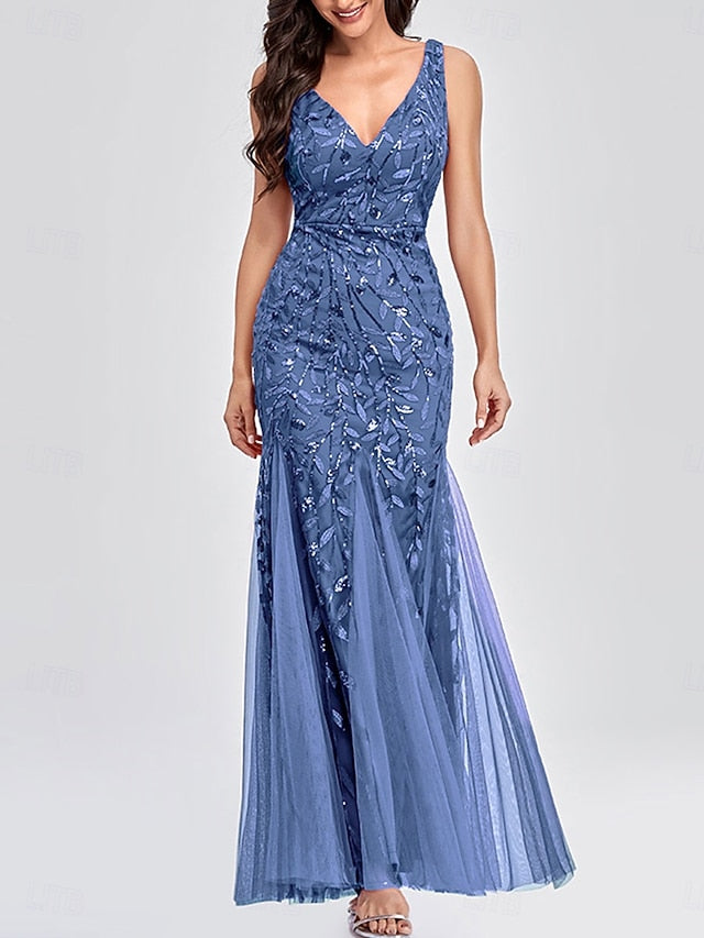 of Party Floor Elegant Mother Bride the Neck V Dress