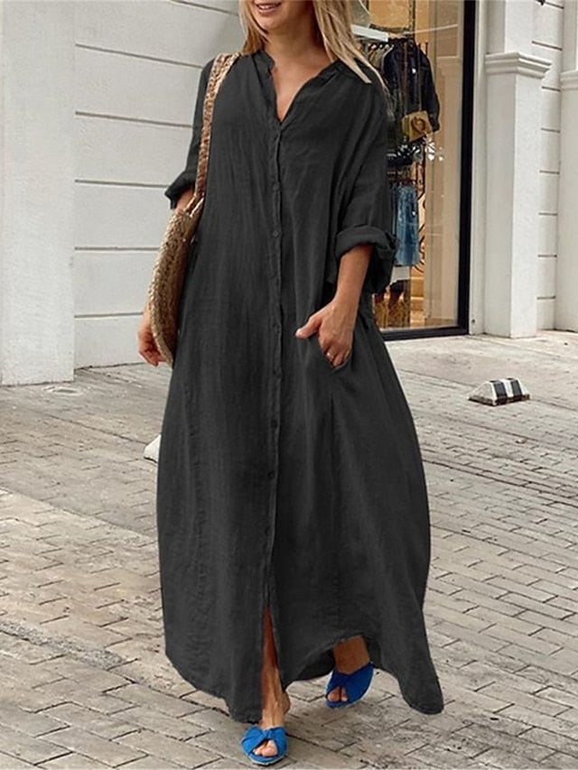 Women's Long Dress Maxi Dress Maxi Dress Faux Cotton Linen