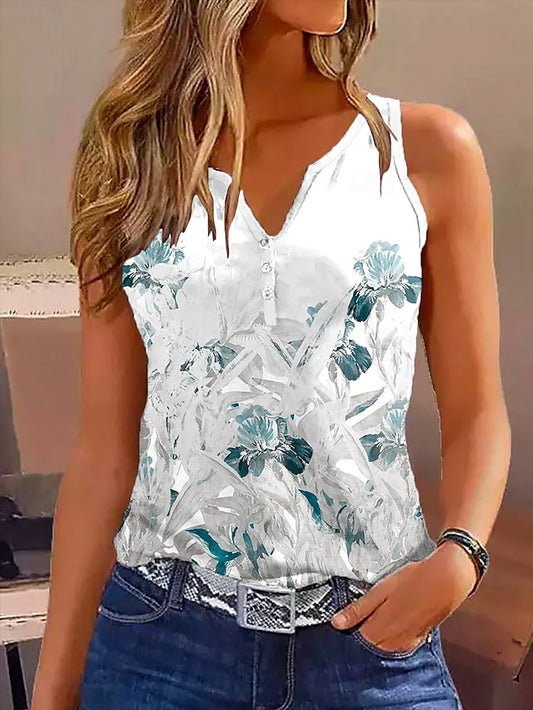 Women's Camisole Tank Top Ombre Floral Casual Sleeveless