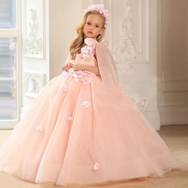 Sequin Spring Dress Girls' Summer 3D Sleeveless Wedding
