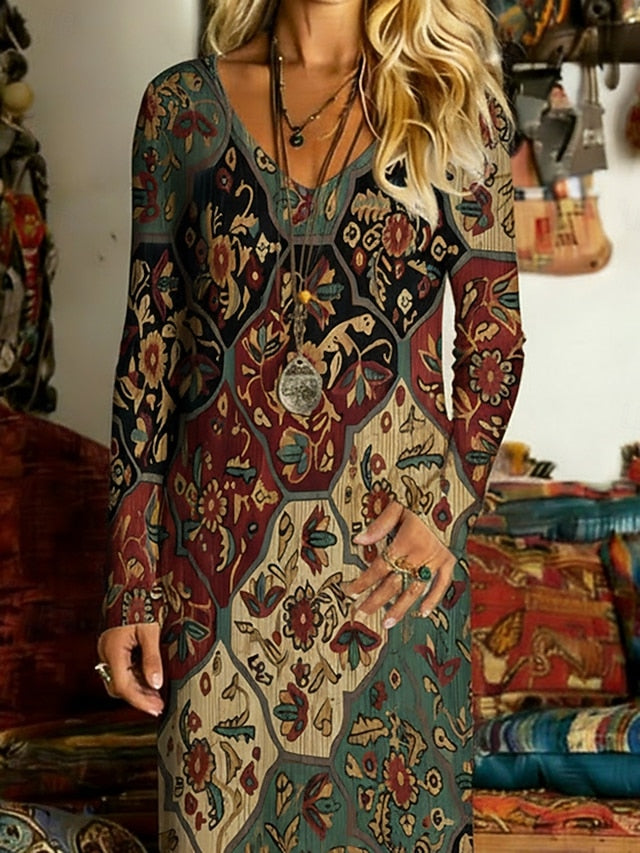 Women's Long Dress Maxi Dress Vintage Dress Casual Dress