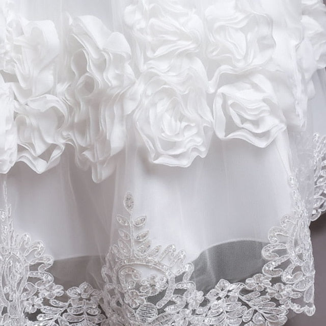 A Kids Girls' Party Line Little Dress Floral Plain