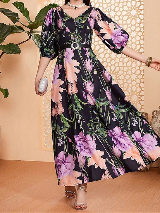 Neck A-Line Bride Dress the Elegant of Mother Floor V Length