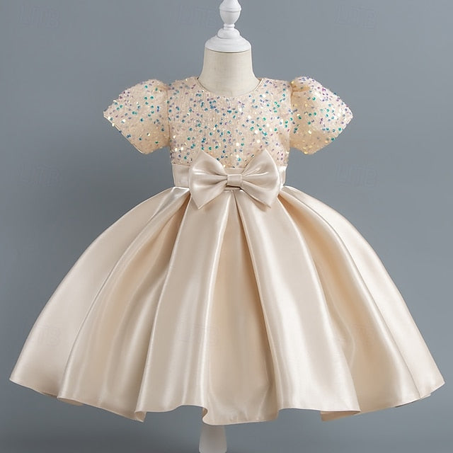 Sequin Party Short Girls' Toddler Sleeve Dress Wedding