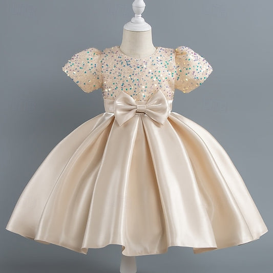 Sequin Party Short Girls' Toddler Sleeve Dress Wedding