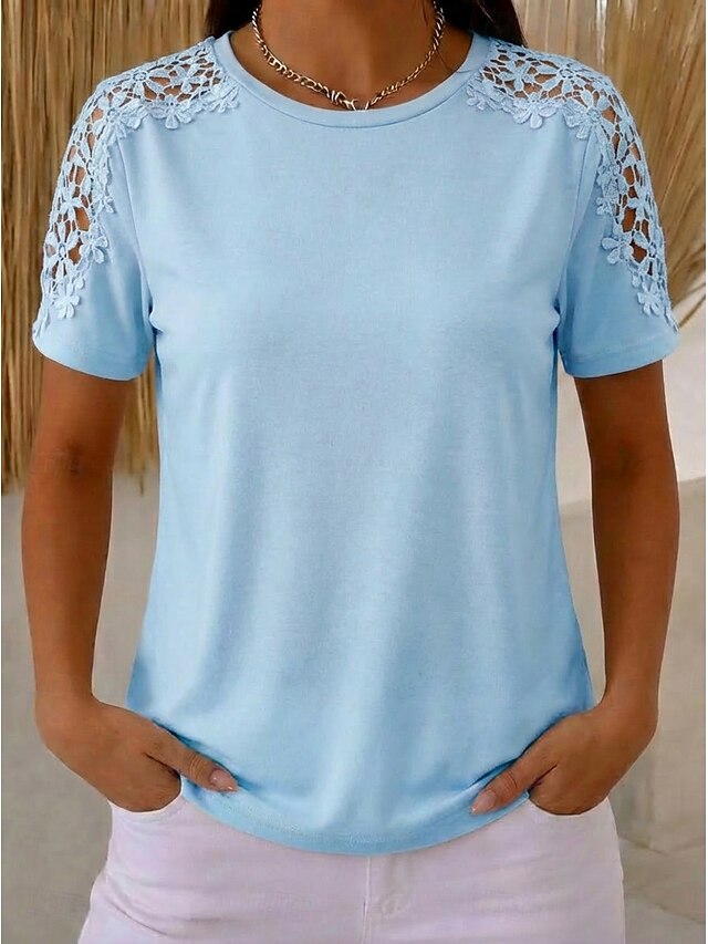 Women's Blouse Lace Tops Lace Plain Vintage Stylish Modern
