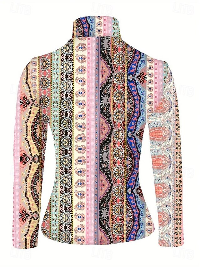 Women's Tunic T Shirt Elegant Bohemia Vintage Long Sleeve