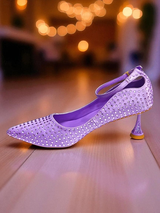 Matching and Clutch Set Women's Heels Bag Green Rhinestone