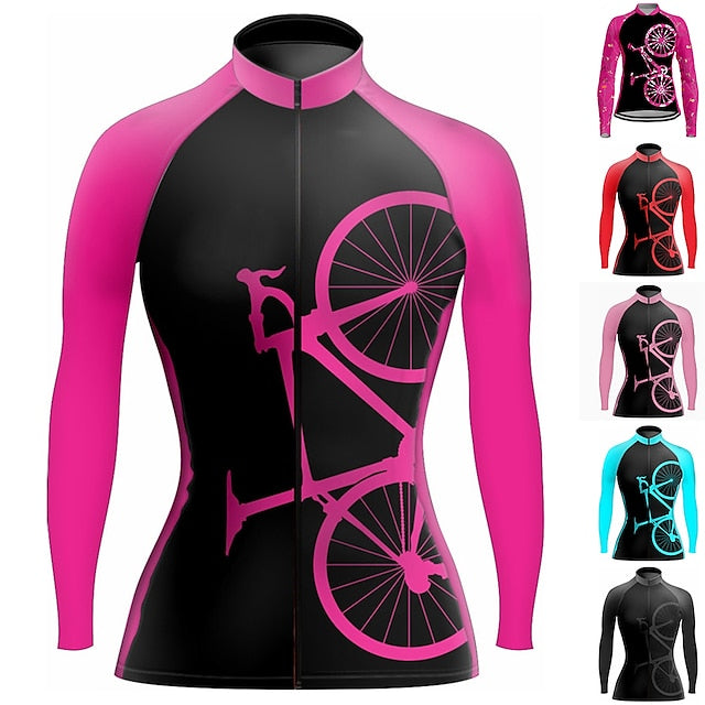 Women's Cycling Jersey Graphic Funny Long Sleeve Bike